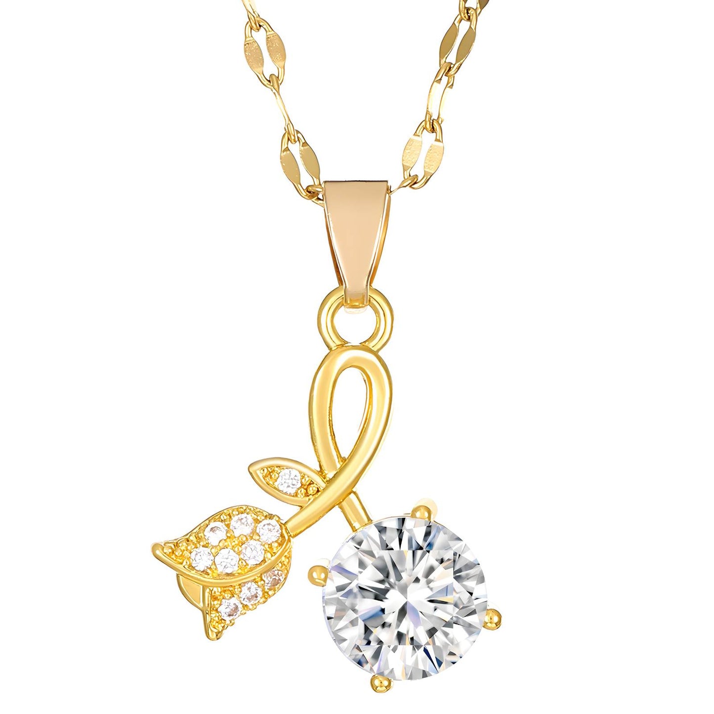 18K GOLD PLATED FLOWER NECKLACE - 88732-0